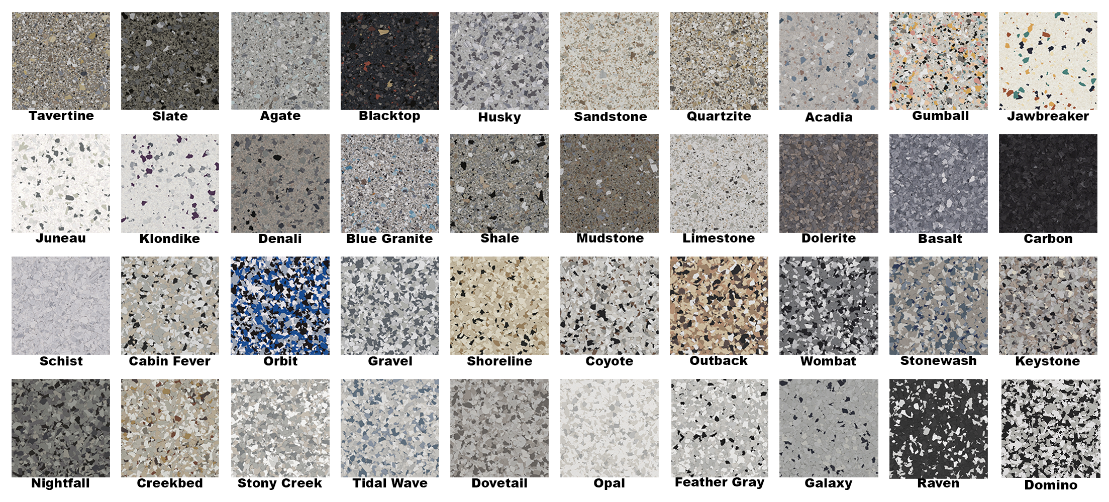 Flake Epoxy Color Options